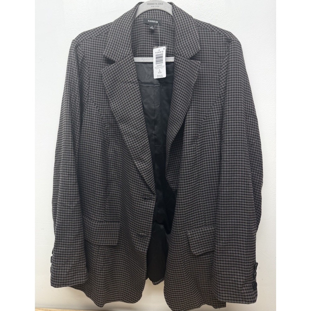 Torrid Houndstooth Tweed New Casual Blazer Women's 2X -18/20 Office Career #64 - Picture 3 of 10